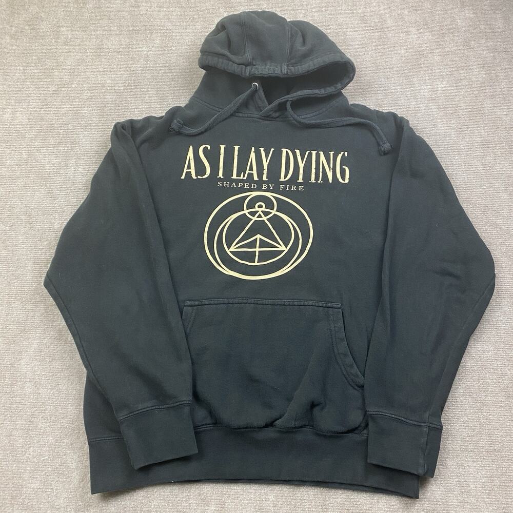 Vintage As I Lay Dying Hoodie Mens Medium Black Y2K Metal Band Long March 00s